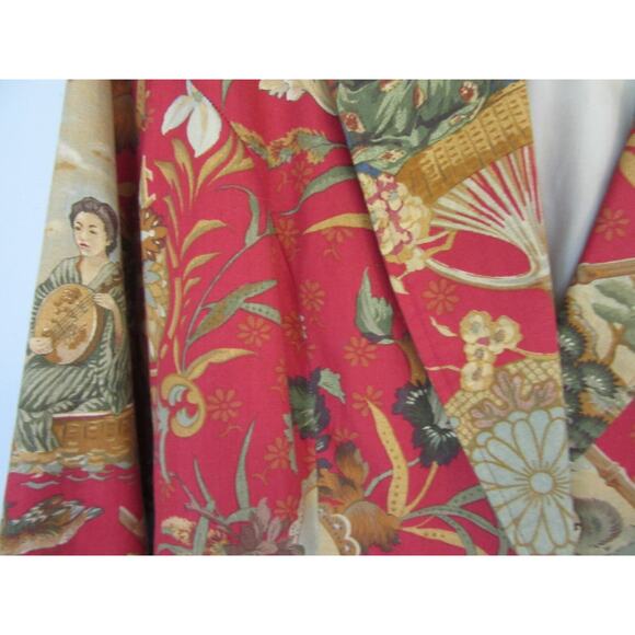 PAINTED PONY Asian Theme Multicolor M Geisha Vtg Lined Long Sleeves Button BR19 - Picture 2 of 4